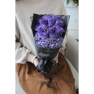 [現貨發售] Eternal Florist - 石鹼香皂永生花束21朵連禮盒 / Violet